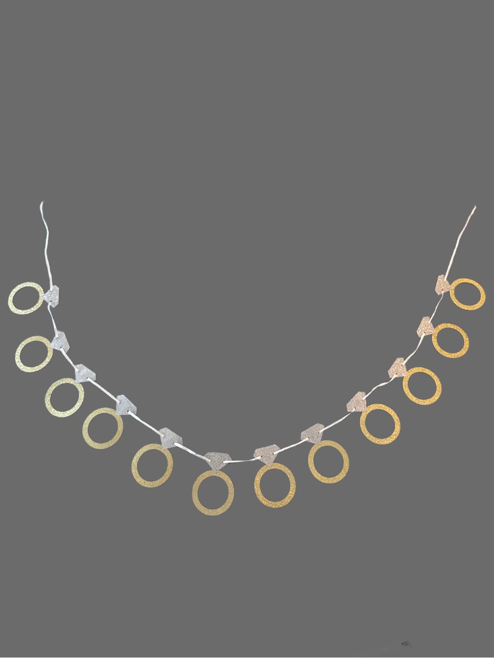 Gold & Silver Ring Garland Necklace Banner - Women Jewelry Decoration - Picture 3 of 4